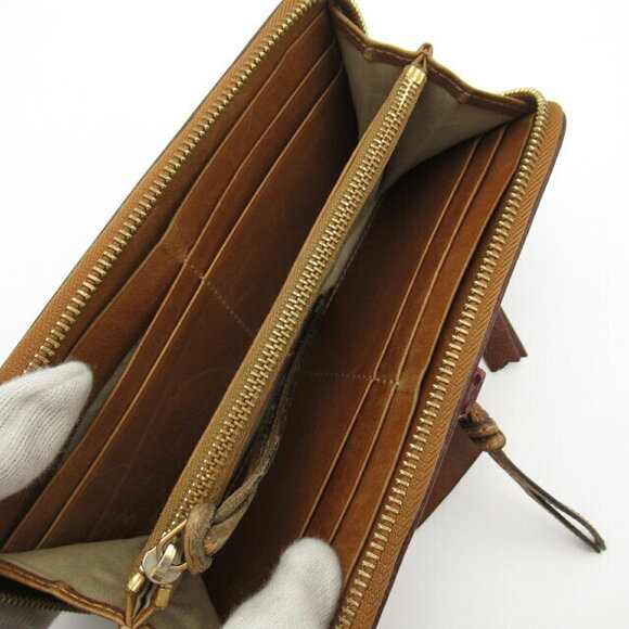 Chloe round long wallet brown leather Wallet - Picture 5 of 10